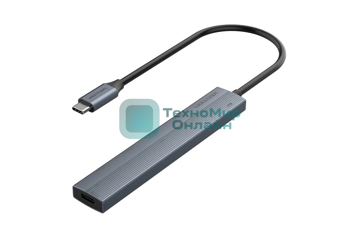 USB-концентратор Vention OTG USB 3.2 Gen 2 Type-C на 4 USB порта + USB-C PD Серый - 0.15м.