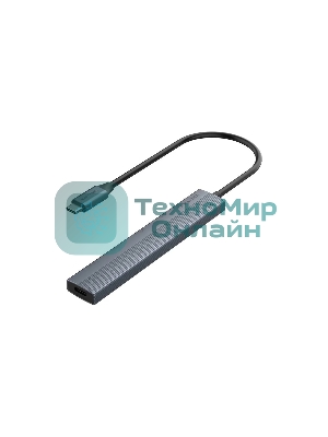 USB-концентратор Vention OTG USB 3.2 Gen 2 Type-C на 4 USB порта + USB-C PD Серый - 0.15м.