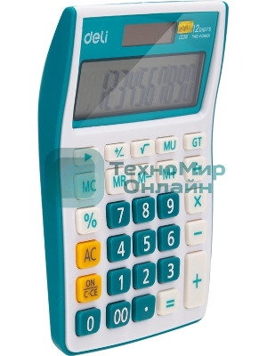 Калькулятор настольный Deli E1238/BLUE синий 12-разр.