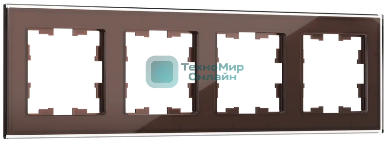 Рамка 4-местная IEK BRITE РУ-4-2-БрТБ (BR-M42-G-K45) стекло темная бронза
