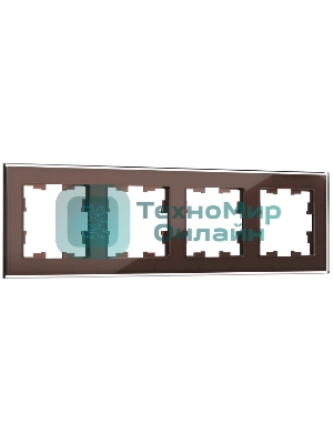 Рамка 4-местная IEK BRITE РУ-4-2-БрТБ (BR-M42-G-K45) стекло темная бронза