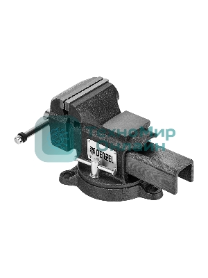 Тиски слесарные Denzel BVH-100 100 мм, поворотные, стальная направляющая, с наковальней