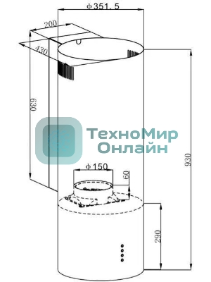 Вытяжка Maunfeld LEE WALL 35 БЕЛЫЙ