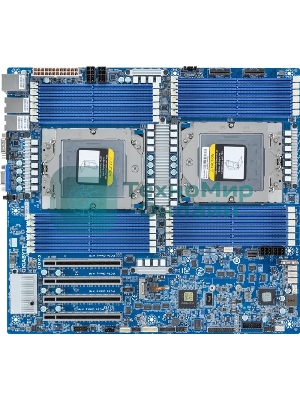 Серверная материнская плата Gigabyte MZ73-LM1, 2xSP5, AMD EPYC 9004/9005, 24xDDR5 RDIMM (до 4096 ГБ, 4800 МГц), 3xSlimSAS, 4xPCIe 4.0 x16, 1xM.2 22110, 2x10Gb LAN, 1xGb LAN (IPMI), 2xUSB-A 5Gbps, 1xVGA, 1xCOM, EATX