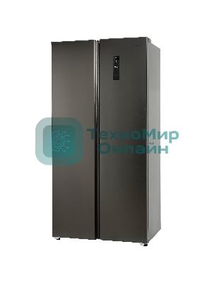 Холодильник Бирюса SBS 400 DI нержавеющая сталь двухкамерный 232/168 л морозилка слева, NoFrost, Side-by-side