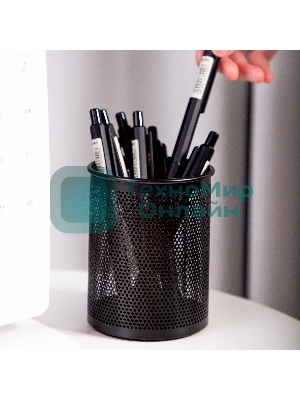 Подставка Deli E909 для письменных принадлежностей, черный, металл, сетка