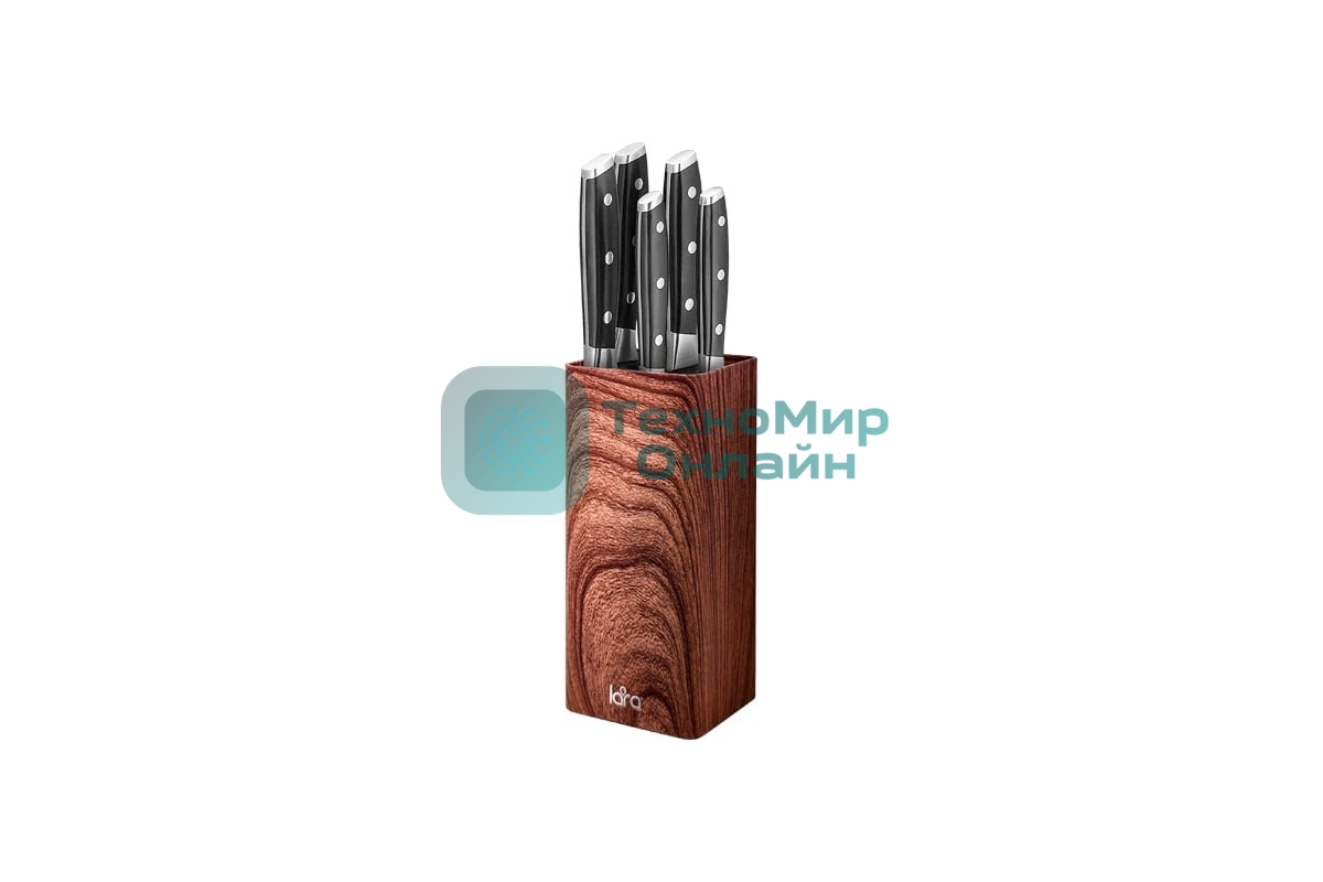 Подставка для ножей универсальная LARA LR05-102 Wood <квадрат> Soft touch