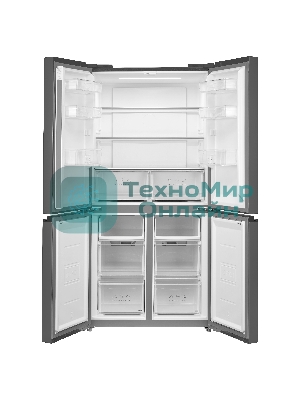 Холодильник Korting KNFM 84177 GN черный стекло трехкамерный 305/169л морозилка снизу, No Frost