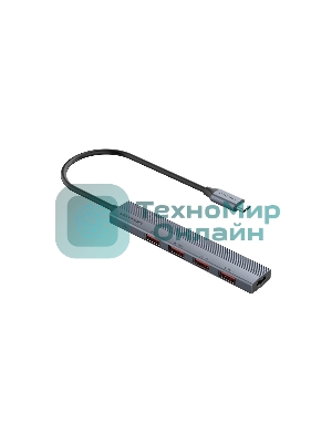 USB-концентратор Vention OTG USB 3.2 Gen 2 Type-C на 4 USB порта + USB-C PD Серый - 0.15м.