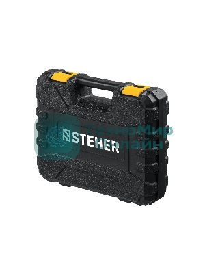 Дрель-шуруповерт STEHER CD-200-1, 20 В, 2 Ач, 45 Нм, бесщеточный