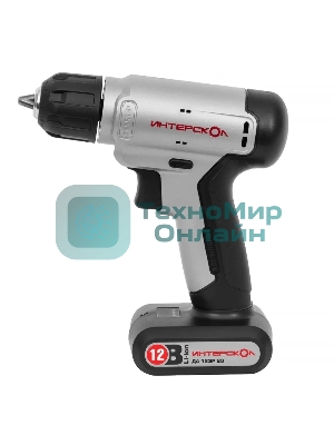 Дрель-шуруповерт ИНТЕРСКОЛ ДА-12ЭР 20 SMART, 12 В, 1,5 Ач, 20 Нм, щеточный