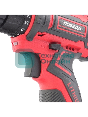 Дрель-шуруповерт Победа ДА-12П/2 Ли, 12 В, 2 Ач, 25 Нм, щеточный