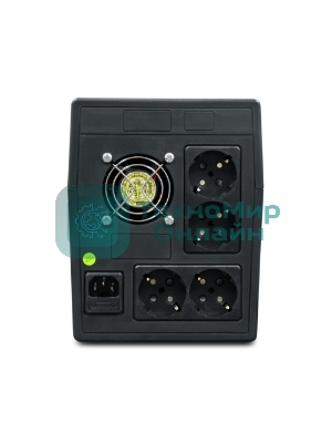 Источник бесперебойного питания Powerman UPS Back Pro 1500 black (линейно-интерактивный, 1500VA, 900W, 4xEURO) (6117061)