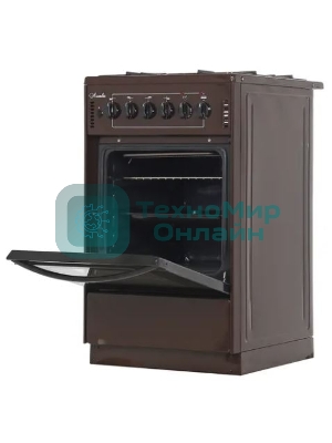 Плита комбинированная Лысьва ЭГ 401-2у коричневый, конфорок 4 шт, духовка 57 л, 50 см x 84 см x 60 см
