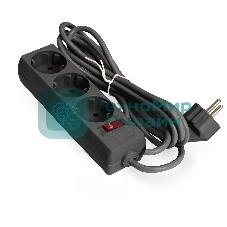 Удлинитель ExeGate EC-3-3B EX279351RUS черный, 3 м, евровилка, 3 розетки, 2200 Вт