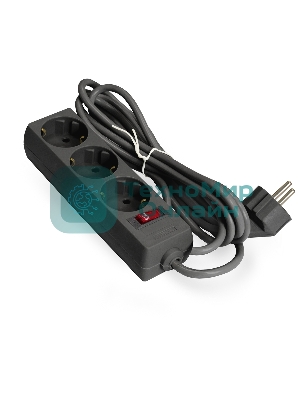 Удлинитель ExeGate EC-3-3B EX279351RUS черный, 3 м, евровилка, 3 розетки, 2200 Вт