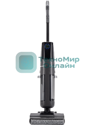 Пылесос вертикальный моющий Hyundai HYV-S01AQUA серый/черный, питание от аккумулятора, 75 Вт, уборка влажная/сбор жидкости/сухая, пылесборник 0.58 л