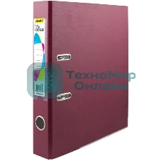 Папка-регистратор Silwerhof 2013375 A4 50мм, ПВХ/бумага бордовый, металлическая окантовка, сборная (упаковка: 2шт)