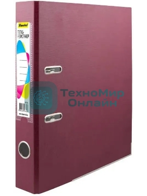 Папка-регистратор Silwerhof 2013375 A4 50мм, ПВХ/бумага бордовый, металлическая окантовка, сборная (упаковка: 2шт)