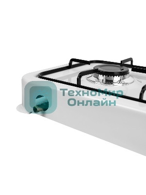 Плита настольная газовая Centek CT-1524 белый, 3.4 кВт, газ, конфорки - 2, эмаль, поворотные переключатели