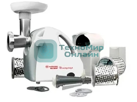 Мясорубка электрическая Белвар КЭМ-П2У-305-02 белый, 1800 Вт, 0.4 кг/мин, реверс, насадки - 9