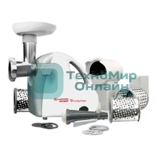 Мясорубка электрическая Белвар КЭМ-П2У-305-02 белый, 1800 Вт, 0.4 кг/мин, реверс, насадки - 9