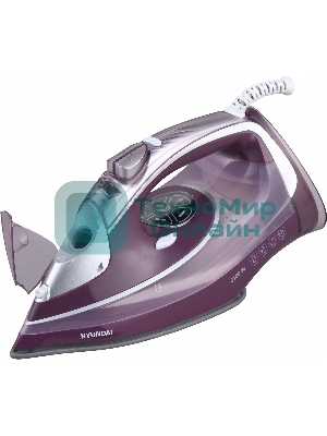 Утюг Hyundai H-SI01780 розовый/бордовый, 3100 Вт, 35 г/мин, 220 г/мин, 400 мл