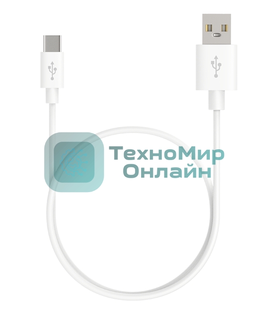 Кабель Maxvi MC-02 white USB-A - Type-C ток макс. нагрузки 2А, макс. напряжение 5V, длина кабеля 1м, материал PVC, белый