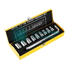 Набор торцевых ключей 10 шт Deli DL2010T Материал: 50BV30. Набор инструментов из 10 шт.:Головка серии 12,5 мм, 9 шт. (10, 12, 13, 14, 17, 19, 21, 22, 24 мм). Металлический кейс.