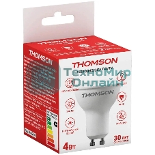 Лампа cветодиодная LED Thomson TH-B2104 GU10, рефлектор, 4Вт, 4000К, белый нейтральный, 1 шт.