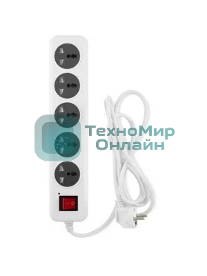 Сетевой фильтр Buro 500UNH-5-WG 5 м, 5 розеток, белый/серый, коробка