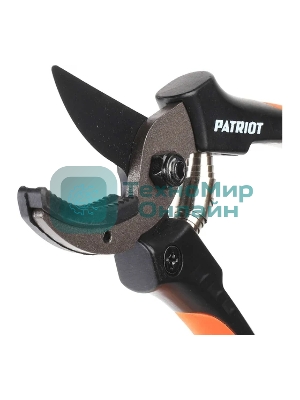 Секатор PATRIOT PAP-177,контактный,наковаленка (cталь 65 Mn), лезвие (япон.сталь SK5), PP+TPR рукоятки, пружин.привод,177 мм