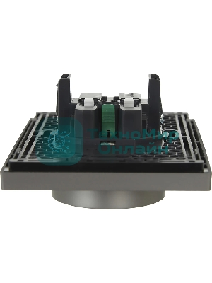 Розетка IEK FORTE&PIANO FP523 2-местная с заземлением с защитными шторками безвинтовое крепление 16А сталь