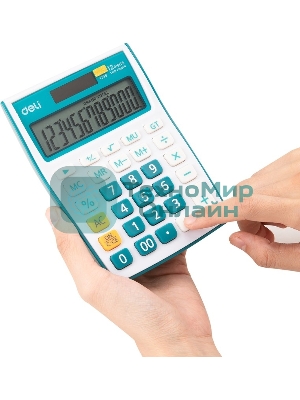 Калькулятор настольный Deli E1238/BLUE синий 12-разр.