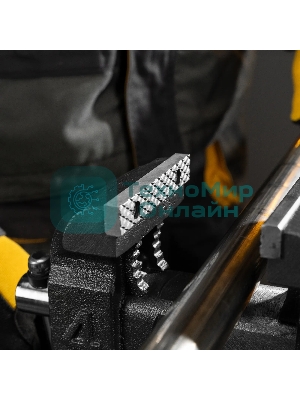 Тиски слесарные Denzel BVH-100 100 мм, поворотные, стальная направляющая, с наковальней