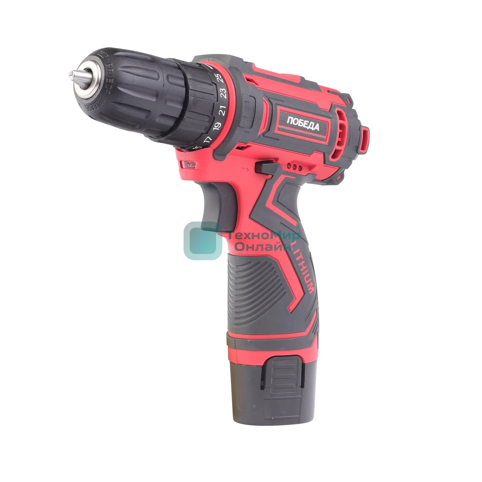 Дрель-шуруповерт Победа ДА-12П/2 Ли, 12 В, 2 Ач, 25 Нм, щеточный