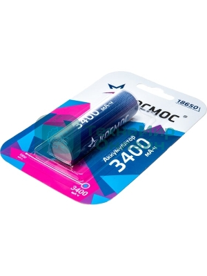 Аккумулятор Космос 18650 Li-ion 3400 мАч без защиты (блист.1шт)