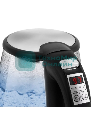 Чайник электрический Kitfort КТ-628 1.7 л, 2200 Вт, серебристый (корпус: стекло)