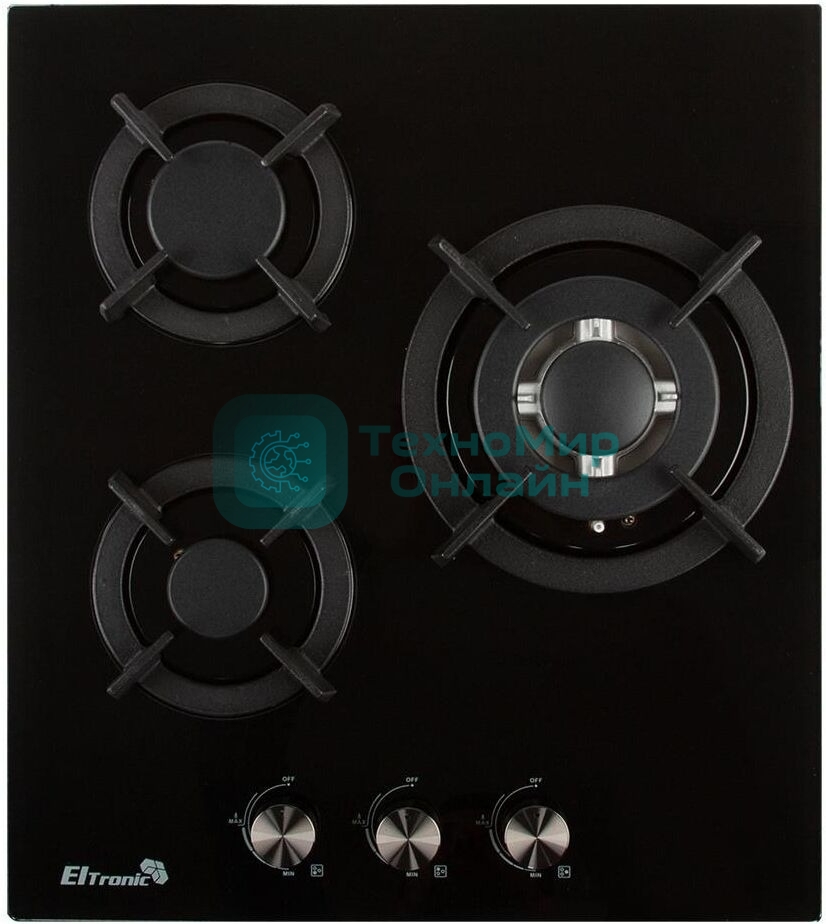 Газовая варочная панель ELTRONIC (33-10) 3 конфорки , черный
