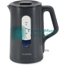 Чайник электрический Hyundai HYK-G4508 1.5л. 1700Вт серый/прозрачный корпус: стекло