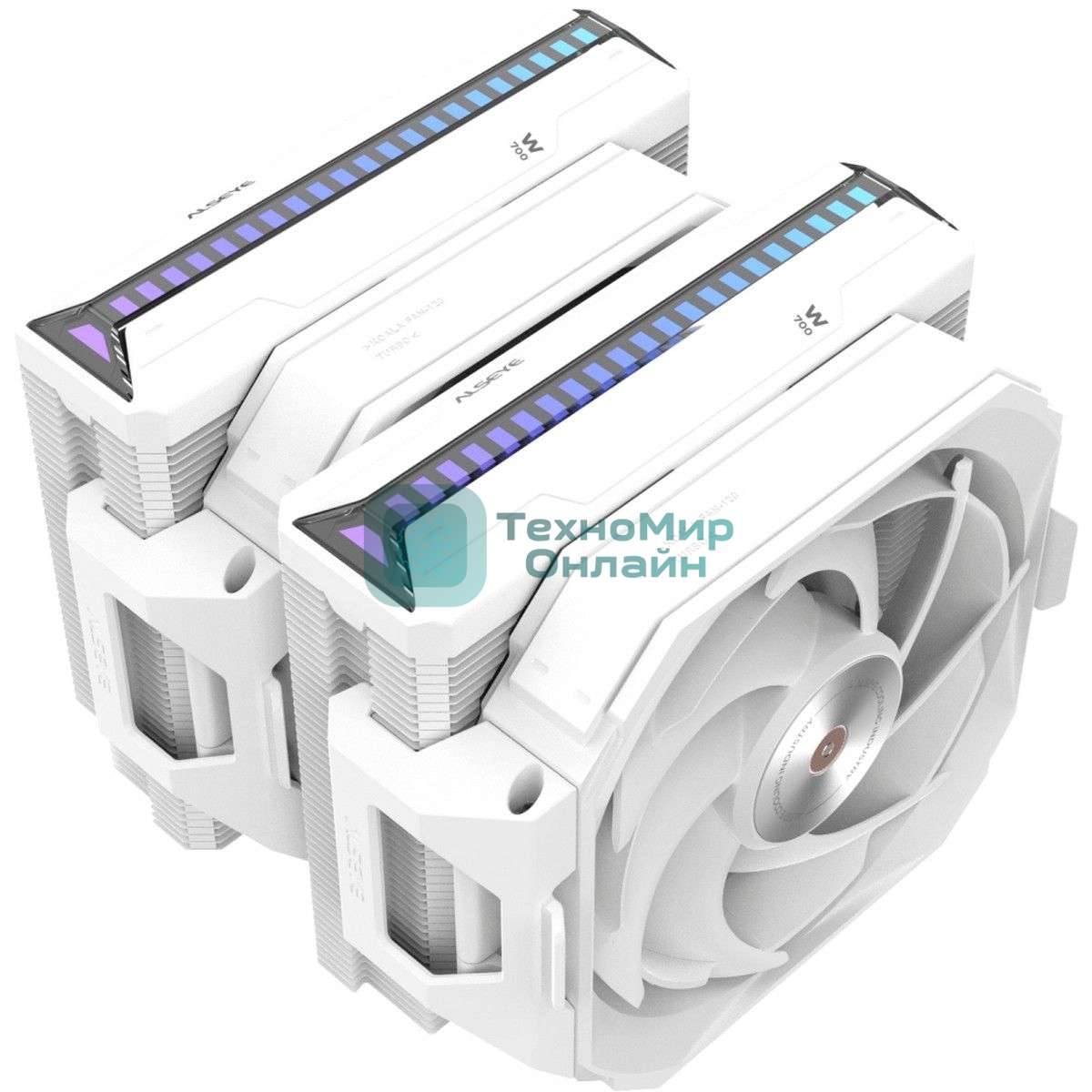 Кулер для процессора Alseye W700-W(USA) белый, 120 мм, алюминий/медь, 2200 об/мин, 35.3 дБ, 4 pin, 230 Вт, 159 мм