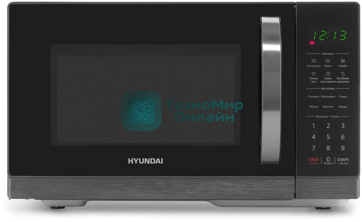 Микроволновая печь Hyundai HYM-D3011 черный, 25 л, 900 Вт, переключатели - сенсор