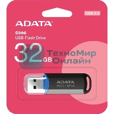 Флешка USB ADATA C906 (AC906-32G-RBK), 32Gb, USB 2.0, R/W 15/5, черный/синий