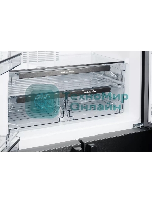 Холодильник Kuppersberg NMFV 18591 DX темный металл трехкамерный 390/170л морозилка снизу, No Frost, Side by Side