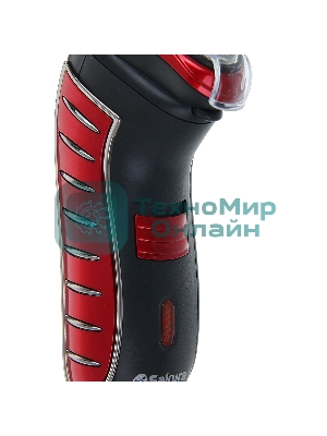 Электробритва Sakura SA-5414RB красно-черный(Бритва электрическая, сухое бритье, работа от аккумулятора. 3 бреющие головки. Индикатор заряда батарейки. Защитная крышка. Щеточка для очистки.)