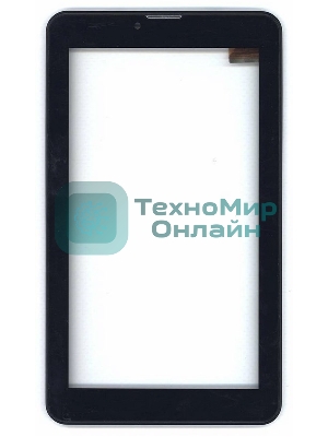 Сенсорное стекло (тачскрин) для Irbis TZ714, черное с рамкой