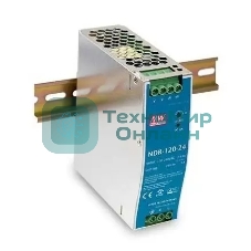 Блок питания AC-DC, 120Вт, вход 90-264V AC, 47-63Гц,127-370В DC, выход 24В,5A, рег. вых 24-28В, в кожухе на DIN-рейку