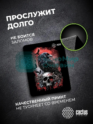 Коврик для мыши Cactus Raven 250x200x3мм (CS-MP-D14S)