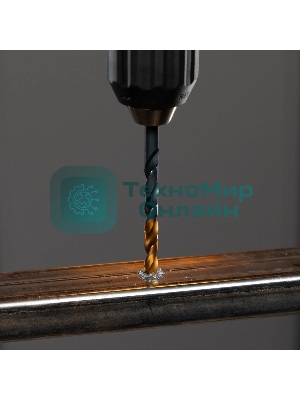 Сверло по металлу Denzel 6,5 мм, HSS-Tin, Golden Tip, 10 шт.