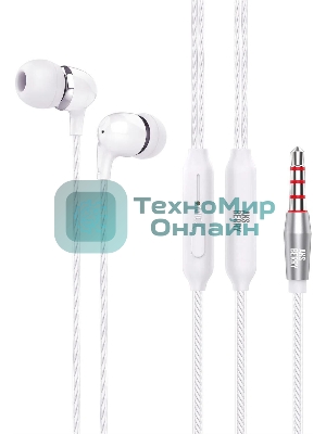 Проводные наушники Aksberry Y2 белый, внутриканальные, микрофон